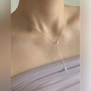 New 🎁 Delicate silver or gold overlay adjustable crystal necklace.